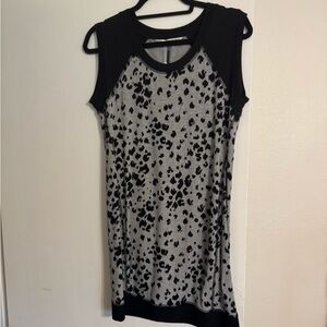 Trina Turk Black and Gray Patterned Dress